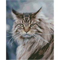 Алмазная картина Strateg ПРЕМИУМ Суровый пушистик размером 40х50 см (L-225)
