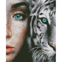 Алмазная картина Strateg ПРЕМИУМ Голубые глаза размером 40х50 см (L-237)