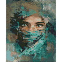 Алмазная картина Strateg ПРЕМИУМ Таинственный взгляд размером 40х50 см (L-242)