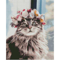 Алмазная картина Strateg ПРЕМИУМ Милый пушистик размером 40х50 см (L-254)