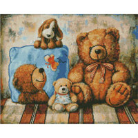 Алмазная картина Strateg ПРЕМИУМ Друзья ребенка размером 40х50 см (L-302)