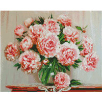 Алмазная картина Strateg ПРЕМИУМ Роскошные пионы размером 40х50 см (L-318)