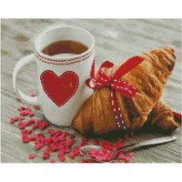 Алмазна картина Strateg ПРЕМІУМ Французький сніданок розміром 40х50 см (L-365)