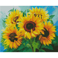 Алмазна картина Strateg ПРЕМІУМ Розкішні соняшники розміром 40х50 см (L-381)
