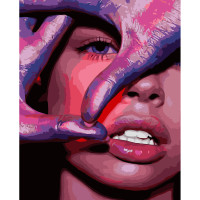 Картини за номерами Strateg ПРЕМІУМ Сфокусований погляд з лаком розміром 40х50 см VA-3586