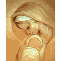 Картини за номерами Strateg ПРЕМІУМ Таємниця народження 2 з лаком розміром 40х50 см VA-3609