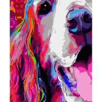 Картини за номерами Strateg ПРЕМІУМ Арт-песик з лаком розміром 40х50 см VA-3610
