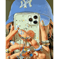 Картини за номерами Strateg ПРЕМІУМ Селфі стилю 2 з лаком розміром 40х50 см VA-3646