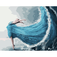 Картини за номерами Strateg ПРЕМІУМ Душа-море з лаком розміром 40х50 см VA-3661