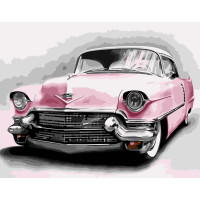 Картина по номерам Strateg ПРЕМИУМ Розовый автомобиль с лаком размером 40х50 см VA-3672