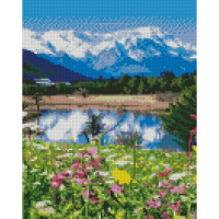 Алмазна мозаїка Strateg ПРЕМІУМ Ранок в горах розміром 30х40 см HX428