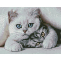 Алмазна мозаїка Strateg ПРЕМІУМ Пухнастики розміром 30х40 см HX430