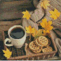 Алмазная мозаика Strateg ПРЕМИУМ Кофе с печеньем размером 30х30 см CA-0029