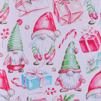 Картина за номерами Strateg ПРЕМІУМ Гноми в подарунках з лаком та з рівнем розміром 40х40 см(SK060)