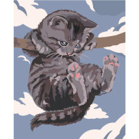 Картина за номерами Кіт на мотузці 30х40 см SS-6399