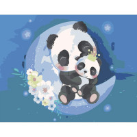 Картина за номерами Пандочки на місяць 30х40 см SS-6402