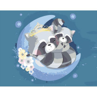 Картина за номерами Єноти на місяць 30х40 см SS-6406