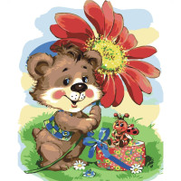 Картина за номерами Ведмежий садівник 30х40 см SS-6411