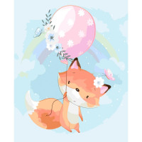 Картина за номерами "Лисичка і повітряна кулька" 30х40 см SS-6424
