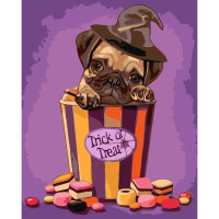 Картина по номерам "Хеловинский мопс" 30х40 см SS-6426