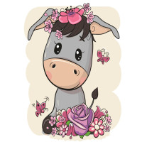 Картина по номерам "Маленький ослик в цветах" 30х40 см SS-6435