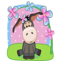 Картина по номерам "Ослик в цветах" 30х40 см SS-6443