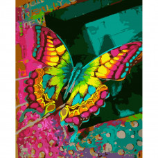 Картина по номерам Strateg ПРЕМИУМ Цвет бабочки с лаком 30х40 см (SS-6486)