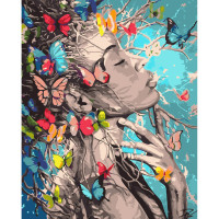 Картина за номерами Strateg ПРЕМІУМ Африканська краса з лаком розміром 30х40 см (SS-6515)