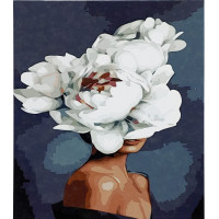 Картина за номерами Strateg ПРЕМІУМ Жінка-квітка розміром 30х40 см (SS-6521)