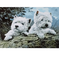 Картина за номерами Strateg ПРЕМІУМ Білі пухнастики розміром 30х40 см (SS-6525)
