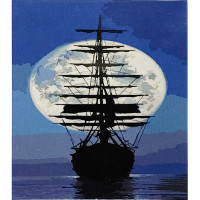 Картина за номерами Strateg ПРЕМІУМ На фоні місяця розміром 30х40 см (SS-6559)