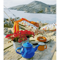 Картина по номерам Strateg ПРЕМИУМ Чай на отдыхе размером 30х40 см (SS-6560)