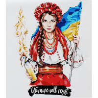 Картина за номерами Strateg ПРЕМІУМ Дівчина з бандерівським смузі розміром 30х40 см (SS-6562)