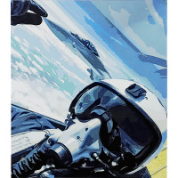 Картина за номерами Strateg ПРЕМІУМ Привид Києва в небі розміром 30х40 см (SS-6570)