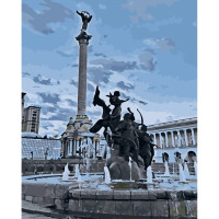 Картина за номерами Strateg ПРЕМІУМ Засновники Києва з лаком розміром 30х40 см (SS-6577)