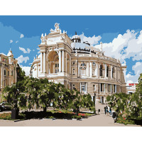 Картина за номерами Strateg ПРЕМІУМ Прекрасний оперний театр з лаком розміром 30х40 см (SS-6584)