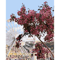 Картина за номерами Strateg ПРЕМІУМ Контрактова площа з лаком розміром 30х40 см (SS-6590)