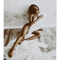 Картина по номерам Strateg ПРЕМИУМ Тело в одеяле размером 30х40 см (SS-6593)