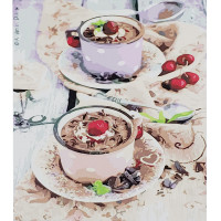 Картина за номерами Strateg ПРЕМІУМ Шоколадний десерт розміром 30х40 см (SS-6636)