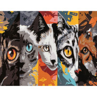 Картина за номерами Strateg ПРЕМІУМ Погляд звіра розміром 30х40 см (SS1151)