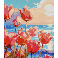 Картина по номерам Strateg ПРЕМИУМ Дорога к морю размером 30х40 см (SS1160)