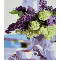 Картина за номерами Strateg ПРЕМІУМ Ранковий бузок розміром 30х40 см (SS1170)