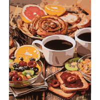 Картина за номерами Strateg ПРЕМІУМ Ранній сніданок розміром 30х40 см (SS1185)