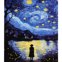 Картина за номерами Strateg ПРЕМІУМ Нічне сяйво розміром 30х40 см (SS1204)