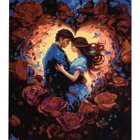 Картина по номерам Strateg ПРЕМИУМ Любовь размером 30х40 см (SS1214)