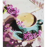 Картина за номерами Strateg ПРЕМІУМ Бузковий сніданок розміром 30х40 см (SS6619)