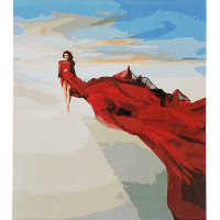 Картина за номерами Strateg ПРЕМІУМ Прогулянка в пустелі розміром 30х40 см (SS6631)