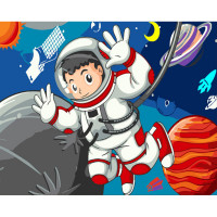 Картина по номерам Strateg ПРЕМИУМ В космосе с лаком размером 30х40 см (SS6692)