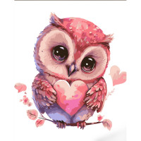 Картина за номерами Strateg ПРЕМІУМ Совенок з лаком розміром 30х40 см (SS6735)