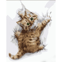 Картина по номерам Strateg ПРЕМИУМ Пушистик с лаком размером 30х40 см (SS6775)